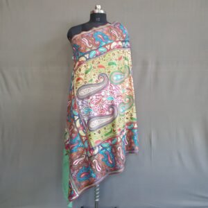 Pure Pashmina Multicolored Embroidered Shawl – Blooming Heritage