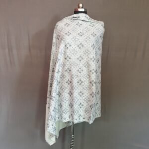Handwoven White Pure Pashmina Shawl – Embroidered Elegance from the Valleys of Kashmir