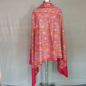 Pure Pashmina Multicolored Embroidered Shawl – Heritage Woven in Every Thread