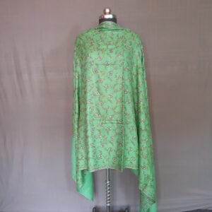 Pure Pashmina Green Embroidered Shawl
