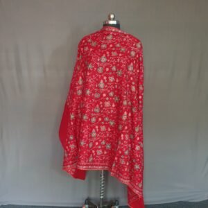 Pure Pashmina Red Embroidered Shawl – Bold. Graceful.