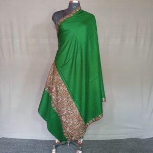Pure Pashmina Deep Green Embroidered Shawl – Forest Majesty