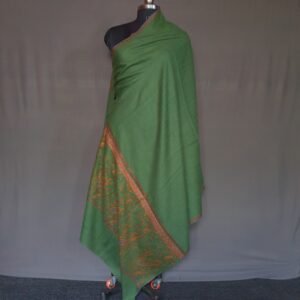 Pure Pashmina Green Embroidered Shawl – Calm Luxury