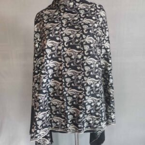 Pure Pashmina Black Embroidered Shawl – Timeless Kashmiri Craft