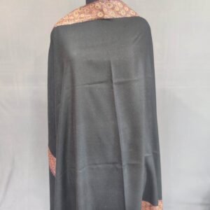 Pure Pashmina Olive Green Embroidered Shawl – Handwoven Kashmiri Elegance