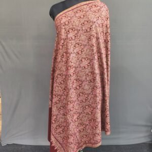 Pure Pashmina Shawl with Multicolored Embroidery – Handwoven Kashmiri Art